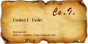 Császi Iván névjegykártya