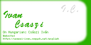 ivan csaszi business card